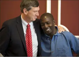  ?? Las Vegas Review-journal file ?? Demarlo Berry, right, with attorney Lynn Davies in 2017, after Berry was exonerated after spending more than two decades in prison.