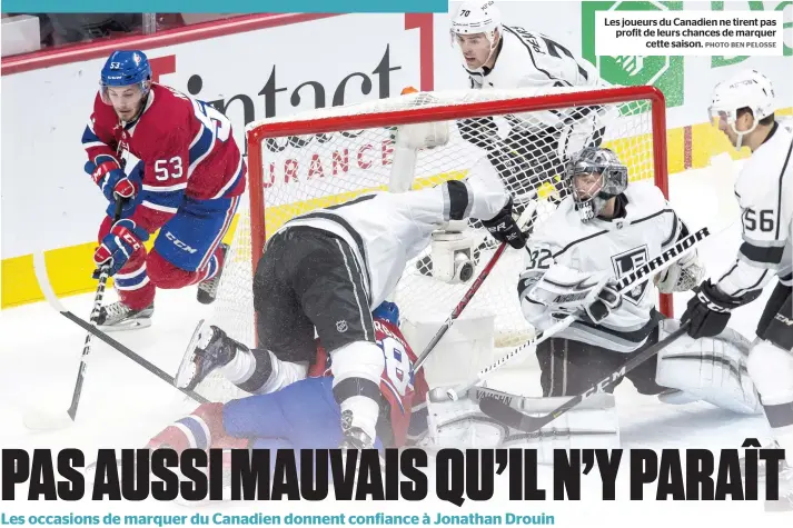  ?? PHOTO BEN PELOSSE ?? Les joueurs du Canadien ne tirent pas profit de leurs chances de marquer cette saison.