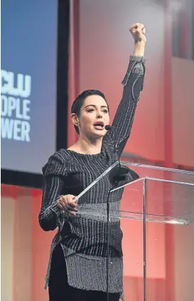  ??  ?? FIGHT BACK: Actress Rose McGowan was allegedly raped by Weinstein