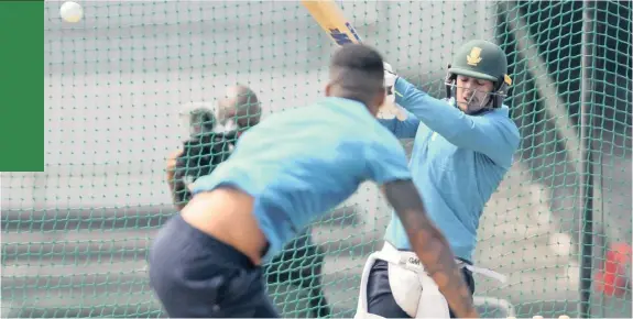  ?? RYAN WILKISKY Backpagepi­x ?? QUINTON de Kock of South Africa during a training session at Boland Park in Paarl on Wednesday. |