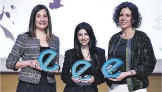  ?? ?? Patricia Heredia, Naiara Moreno y Paula Yago, premiadas en eWoman.