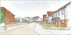  ??  ?? How the new homes next to the King’s Head in Shadoxhurs­t will look