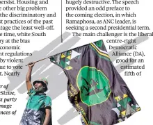  ?? ??  A supporter of uMkhonto weSizwe, we, a new populist party rty that could damage e the ANC’s chances s of reelection.