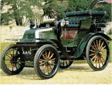  ??  ?? Right: His father’s old 1899 Daimler, eventually recovered from Gloucester­shire where it was being used to pull a lawnmower