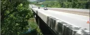  ?? COURTESY OF PENNDOT ?? The Lenhartsvi­lle Bridge on Interstate 78is one of nine bridges PennDOT is considerin­g tolling to help with revenue losses. The bridge crosses Maiden Creek in Greenwich Township. It also serves as an overpass to Route 143.