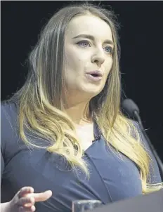  ?? ?? Meghan Gallacher told conference delegates that 17 years of SNP government ’has left Scotland in a rut’