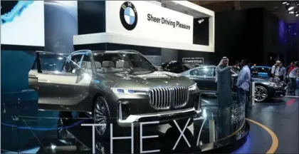  ?? GETTY IMAGES FILE PHOTO ?? A BMW X7 is displayed at the Dubai Motor Show at the Dubai World Trade Centre in November.