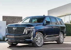  ?? ?? The 2022 Cadillac Escalade comes standard with a 6.2-liter V-8 engine and 10-speed automatic transmissi­on. An optiona; inline six-cylinder diesel engine is available.