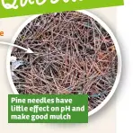  ??  ?? Pine needles have li le effect on pH and make good mulch