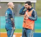  ?? FOTO: EFE ?? Sampaoli y Messi, objetivo Rusia-2018