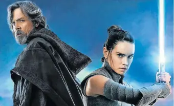  ??  ?? EPIC BATTLE LOOMS: Mark Hamill and Daisy Ridley star in ‘Star Wars: The Last Jedi’