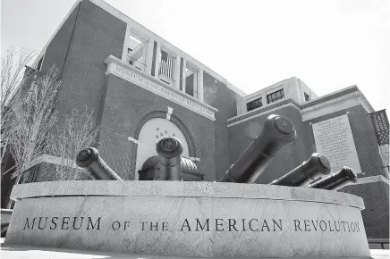  ?? AP Photo/Matt Rourke ?? ABOVE: The Museum of the American Revolution in Philadelph­ia is seen April 10. With muskets polished, flags aloft and one very commanding tent in place, the museum is at the ready. After nearly two decades of planning, the museum that tells the...