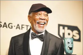  ?? Photos and text from wire services ?? Morgan Freeman backstage at the 24th annual Screen Actors Guild Awards at the Los Angeles Shrine Auditorium and Expo Hall Jan. 21.