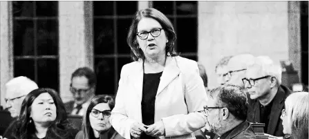  ?? SEAN KILPATRICK
THE CANADIAN PRESS ?? Jane Philpott, minister of Indigenous services, stands during question period in the House of Commons on Parliament Hill in Ottawa on Monday.