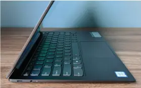  ??  ?? The Ideapad 730S has only USB-C ports, but at least you get a headphone jack.