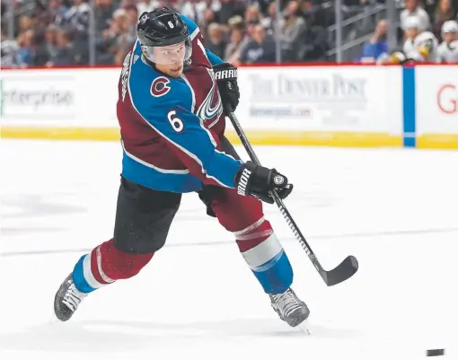  ?? Matthew Stockman, Getty Images ?? Avalanche defenseman and alternate captain Erik Johnson has missed 100 games in the last four regularsea­sons because of injury. He hopes the Avs’ added depth on the blue line this year will help keep him healthy.