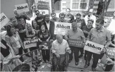  ?? Shafkat Anowar/Tribune News Service ?? Gov. Greg Abbott is releasing new TV ads targeting Democratic challenger Beto O’Rourke beginning Monday.