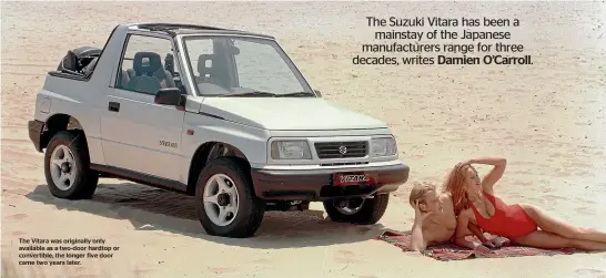  ??  ?? The Vitara was originally only available as a two-door hardtop or convertibl­e, the longer five door came two years later.