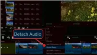  ??  ?? Fix audio sync problems by detaching the audio track, then moving its position on the timeline