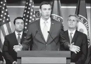  ?? AP File Photo ?? U.S. Rep. Duncan Hunter (center), R-Calif., speaks April 7, 2011, during a news conference on Capitol Hill.