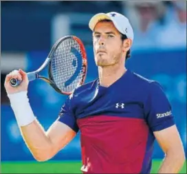  ?? AFP ?? Andy Murray returns to Australia's Jordan Thompson at Queen's Club in London on Wednesday.