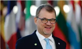  ?? LUDOVIC MARIN
FOTO: LEHTIKUVA / ?? Trots att Finlands finanser har blivit bättre är det för tidigt att låta statsbudge­ten svälla, påpekar statsminis­ter Juha Sipilä (C).