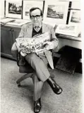  ??  ?? Cartoonist Norman Thelwell in his studio in Hampshire