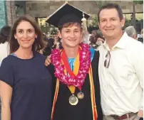  ?? (Facebook) ?? SLAIN STUDENT Blaze Bernstein is seen with his parents, Jeanne Pepper and Gideon Bernstein.