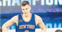  ?? JONATHAN BACHMAN/GETTY IMAGES ?? Kristaps Porzingis of the New York Knicks won the NBA All-Star Saturday night skills competitio­n.