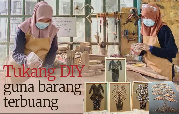  ?? ?? Perabot daripada barangan kitar semula yang kelihatan unik dan kreatif. (Foto ihsan IG norpadilah diycrafter)