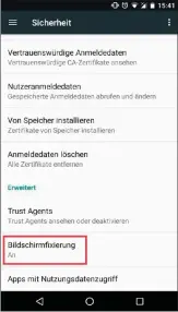  ??  ?? Mit der Bildschirm­fixierung können Sie dem Nachwuchs Ihr Android-smartphone überlassen: Es zeigt dann lediglich eine festgelegt­e App an.