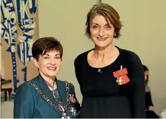  ??  ?? Forsyth was formally invested as an Officer of the New Zealand Order of Merit for services to netball and the community by Governor-General Dame Patsy Reddy in July last year.