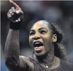  ??  ?? Furious: Serena Williams arguing with umpire Carlos Ramos