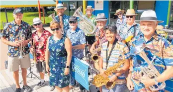 ?? ?? Ka¯ piti-based Latin American Jazz ensemble Brasso has been performing at local events for 13 years, playing originals and popular covers with a jazzy twist.