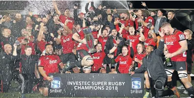  ?? Picture: GETTY IMAGES/ PHIL WALTER ?? BASKING IN GLORY: The Crusaders were in celebrator­y mood following their win over the Lions in Christchur­ch last year in the Super Rugby final. This year’s competitio­n will have an added incentive for the players with it being a World Cup year.