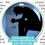  ??  ?? Three quarters of victims identified last year were male
