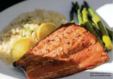  ?? PHOTOS BY CHRISTIAN GOODEN
St. Louis Post-Dispatch/TNS ?? Asian Baked Salmon is a light and healthful meal.