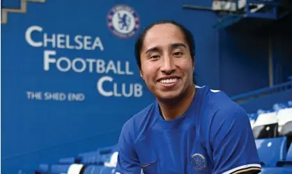  ?? ?? Colombia’s Mayra Ramírez has joined on a four-and-a-half-year deal. Photograph: Harriet Lander/Chelsea FC/Getty Images