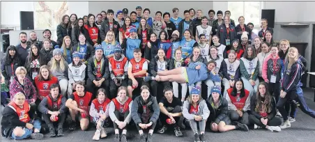  ??  ?? FOUNDATION­S OF THE FUTURE: Ararat participan­ts at a Western Bulldogs Youth Leadership Project camp from earlier in the year.