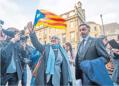  ?? Picture: PA. ?? Former Catalan politician and St Andrews University professor Clara Ponsati alongside lawyer Aamer Anwar.