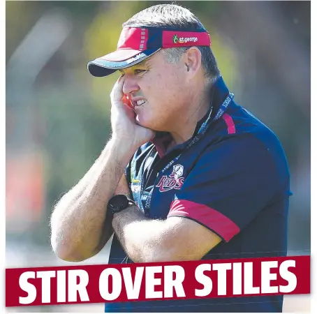  ?? ANXIOUS TIMES: Queensland Reds head coach Nick Stiles looks to have an uncertain future. ??