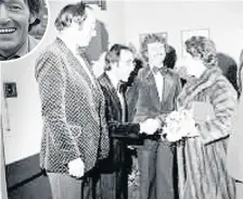  ??  ?? Mike Massey, left, with fellow directors Bill Morris and Kevin Donovan, welcome Princess Margaret to Jollees in 1977. Inset, a young Paul Daniels