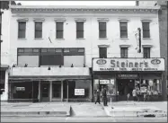  ?? FILE PHOTO COURTESY OF THE SARATOGA SPRINGS CITY HISTORIAN ?? Steiner’s department store, c. 1964, on Broadway where the current Roohan Building is, now the site of Putnam Market.