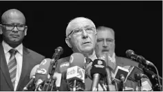  ??  ?? The Mayor of Bayonne Jean-rene Etchegaray speaks at the City Hall theater in the city of Bayonne of southwest France. — AFP photo