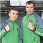  ??  ?? TRIP Gardiner and Kieran Molloy at airport yesterday