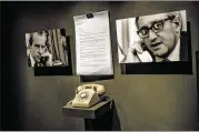  ??  ?? Visitors can pick up this phone to hear a re-creation of a conversati­on between former President Richard Nixon and his national security adviser, Henry Kissinger.
