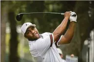  ?? Stephen B. Morton / Associated Press ?? Harold Varner III watches his drive down the 16th fairway during Saturday’s third round of the RBC Heritage in Hilton Head Island, S.C.