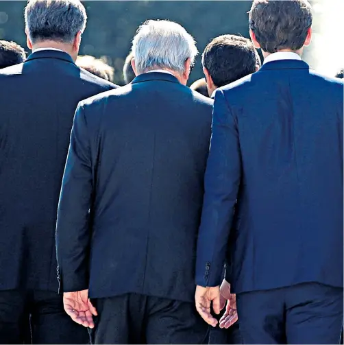  ??  ?? No turning back: Theresa May joins European Union leaders at the informal summit in Salzburg yesterday