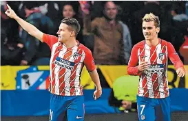  ??  ?? Kevin Gameiro y Antoine Griezmann, los anotadores del Atleti