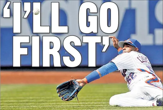  ?? Getty Images ?? THE ‘IN’ CROWD: Yoenis Cespedes has said he would be willing to play first base once he is healthy, according to a source. That would help the Mets work around a logjam of corner outfielder­s. He has been on the DL with a hip flexor strain since mid-May.